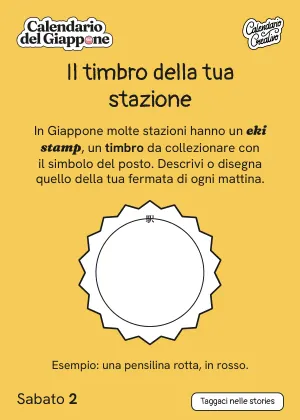 Foglio del sabato 2 ottobre 2027 del Calendario del Giappone 2027: Il timbro della tua stazione